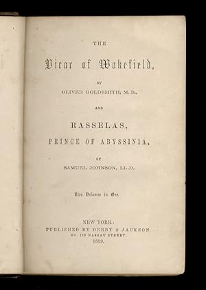 The Vicar of Wakefield by Oliver Golsmith and Rasselas, Prince od Abyssinia by Samuel Johnson. Tw...