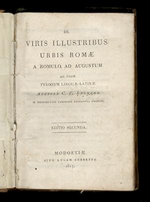 Seller image for De viris illustribus Urbis Romae a Romulo ad Augustum ad usum Tyronum linguae latinae (.) Editio Secunda. for sale by Libreria Oreste Gozzini snc