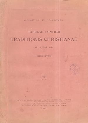 Bild des Verkufers fr Tabulae Fontium Traditionis Christiana ad annum 1926. Editio altera. zum Verkauf von Libreria Oreste Gozzini snc