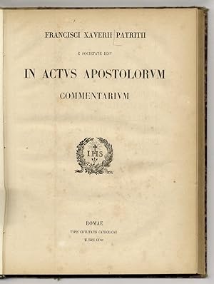 Bild des Verkufers fr In Actus Apostolorum commentarium. zum Verkauf von Libreria Oreste Gozzini snc