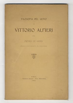 Imagen del vendedor de Filosofia del genio di Vittorio Alfieri. a la venta por Libreria Oreste Gozzini snc