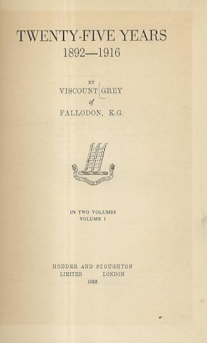 Bild des Verkufers fr Twenty-five Years. 1892-1916. zum Verkauf von Libreria Oreste Gozzini snc