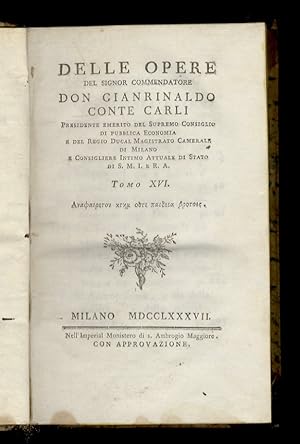 Bild des Verkufers fr Delle opere (.). Tomo XVI: Intorno alla difficolt di ben tradurre. Intorno all'et e scritti di Esiodo. Intorno alla Teogonia, o generazione degli Dei. La Teogonia, ovvero la generazione degli Dei tradotta in versi italiani per la prima volta col testo greco di contro e con annotazioni. L'Andropologia, o sia della societ e della felicit, canti tre. zum Verkauf von Libreria Oreste Gozzini snc