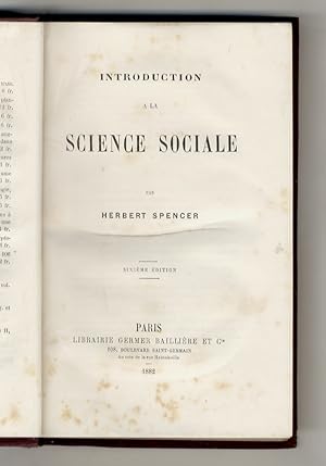 Introduction a la science sociale [.] Sixième édition.