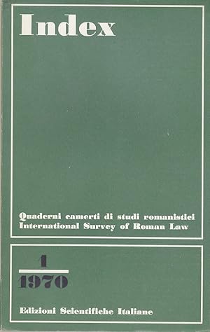 INDEX. Quaderni camerti di studi romanistici. International Survey of Roman Law. Redattore L. Lab...