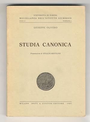 Studia canonica. Presentazione di R. Bertolino.