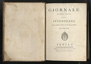 giornale degli Atti dell'Intendenza della seconda Provincia di Abruzzo Ulteriore. Anni 1808 e 1809.