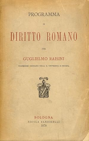 Bild des Verkufers fr Programma di diritto romano. zum Verkauf von Libreria Oreste Gozzini snc
