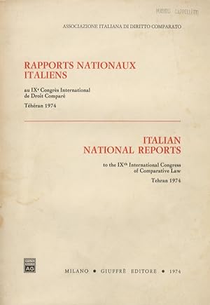 Associazione Italiana di Diritto Comparato. Rapports Nationaux Italiens aux IX, X, XI, XII Congrè...