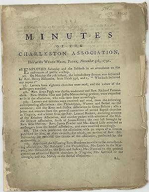 Minutes of the Charleston Association, Held at the Welch Neck, Pedee, November 5th, 1791 [caption...