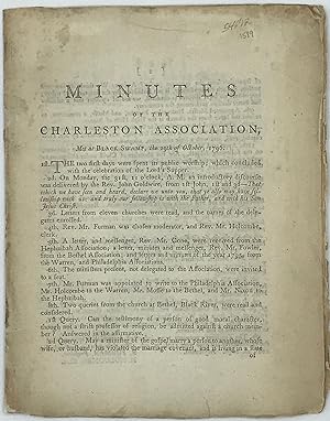 Minutes of the Charleston Association, Met at Black Swamp, the 29th of October, 1796 [caption title]