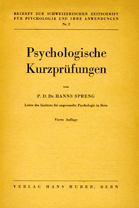 Bild des Verkufers fr Psychologische Kurzprfungen. zum Verkauf von Fundus-Online GbR Borkert Schwarz Zerfa