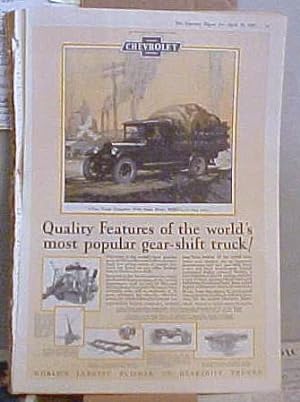 Imagen del vendedor de One Ton Truck, Chevrolet Motor Company, Detroit, Michigan, Full Page Ad a la venta por Legacy Books II