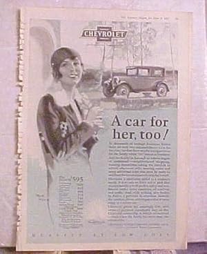 Immagine del venditore per A Car For Her, Too! The Coach, Chevrolet Motor Company, Detroit, Michigan, Full Page Ad venduto da Legacy Books II