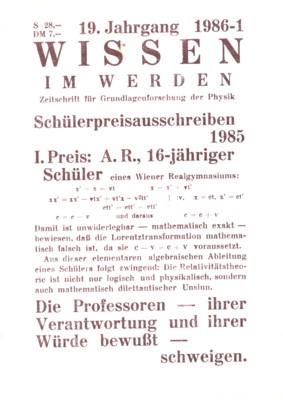 Wissen im Werden. Zeitschrift für Grundlagenforschung der Physik.