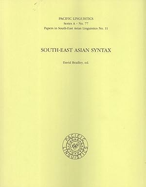 Bild des Verkufers fr South-East Asian Syntax (Pacific Linguistics, A-77) zum Verkauf von Masalai Press