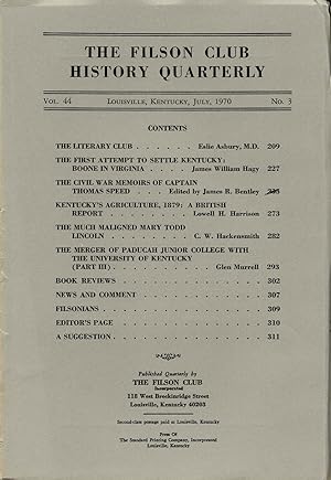 Immagine del venditore per KENTUCKY'S AGRICULTURE, 1879. A BRITISH REPORT. venduto da Legacy Books