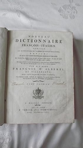 Image du vendeur pour Nouveau dictionnaire franois-italien mis en vente par la petite boutique de bea