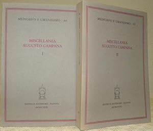 Bild des Verkufers fr Miscellanea Augusto Campana. 2 Volumes. Medioevo e Umanesimo 44 e 45. zum Verkauf von Bouquinerie du Varis