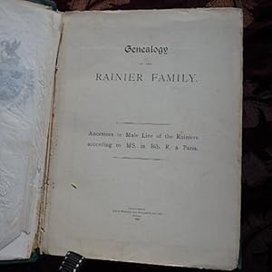 Genealogy of the Rainier Family - Ancestors in the Male Line of the Rainiers According to MS. In ...