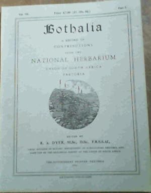 Seller image for Bothalia : A Record of Contributions from the National Herbarium Union of South Africa Volume 7 part 3 for sale by Chapter 1