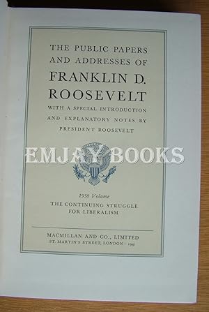 The Public Papers of Franklin D. Roosevelt. 1938 Volume.