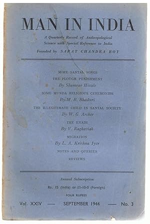 Man in India a Quarterly Record of Anthropological Science with Special Reference to India. Vol 2...