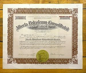 Alberta Petroleum Consolidated stock certificate