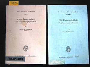 Seller image for Innere Pressefreiheit als Verfassungsproblem. Berliner Abhandlungen zum Presserecht. Band 16. for sale by Augusta-Antiquariat GbR