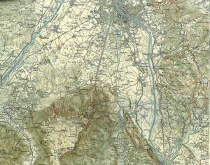 Umgebungskarte von Salzburg. Maßstab 1 : 50 000.