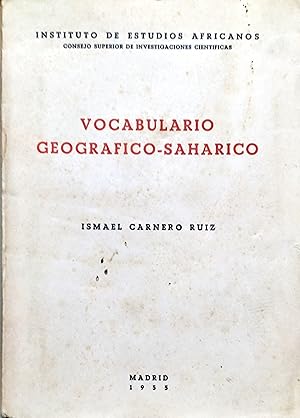 Imagen del vendedor de VOCABULARIO GEOGRFICO-SAHRICO a la venta por Ziggurat Libros