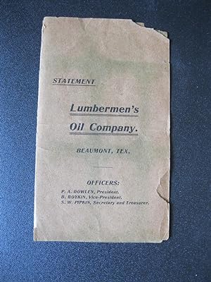 STATEMENT LUMBERMEN'S OIL COMPANY - Beaumont, Texas 1902