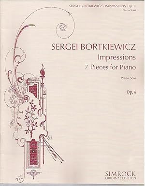 Imagen del vendedor de Impressions: 7 Pieces for Piano (Op. 4) a la venta por Bookfeathers, LLC
