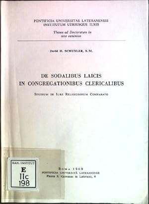 Image du vendeur pour De sodalibus laicis in congregationibus clericalibus: Studium de iure religiosorum comparato Pontificia Universitas Lateranensis Institutum Utrisque Iuris mis en vente par books4less (Versandantiquariat Petra Gros GmbH & Co. KG)