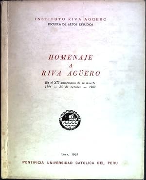 Imagen del vendedor de Homenaje a Riva Agero: en el XX aniversario de su muerte 1944 - 25 de octubre - 1964 a la venta por books4less (Versandantiquariat Petra Gros GmbH & Co. KG)