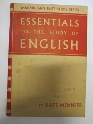 Bild des Verkufers fr Essentials to the Study of English (Macmillan's easy study series) zum Verkauf von Goldstone Rare Books