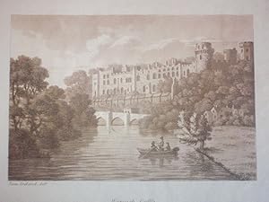 Seller image for A single original sepia aquatint Illustrating Warwick Castle. Published for Samuel Ireland in 1795. for sale by Rostron & Edwards