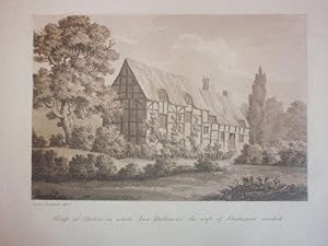 Seller image for A single original sepia aquatint Illustrating Ann Hathaway's House. Published for Samuel Ireland in 1795. for sale by Rostron & Edwards