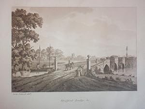 Seller image for A single original sepia aquatint Illustrating Stratford Bridge. Published for Samuel Ireland in 1795. for sale by Rostron & Edwards