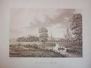 Seller image for A single original sepia aquatint Illustrating a View of the Town of Warwick and Warwick Castle. Published for Samuel Ireland in 1795. for sale by Rostron & Edwards