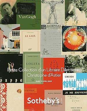 Petite Collection d'un Librairie Dilettante: Christophe d'Astier: Vente a Paris Merced 8 Avril 2009