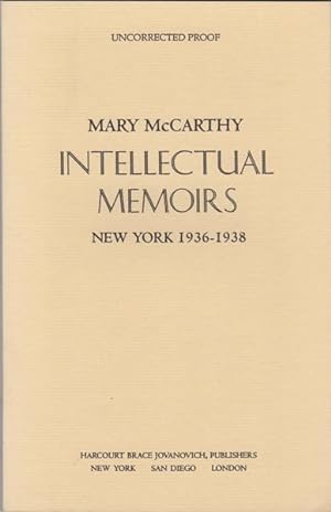 Imagen del vendedor de Intellectual Memoirs: New York 1936-1938 a la venta por Kaaterskill Books, ABAA/ILAB