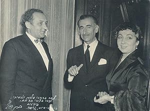 Frank Pelleg (1910-1968) with Bernardo & Ina Feldman in Buenos Aires: Photographic portrait, insc...