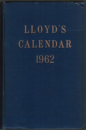Image du vendeur pour LLOYD'S CALENDAR 1962 mis en vente par Besleys Books  PBFA