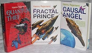 Immagine del venditore per The Quantum Thief [with] The Fractal Prince [with] The Causal Angel [with] Uncorrected Manuscript Proof of The Quantum Thief - All 4 Books Signed by the Author venduto da Sierra Sales