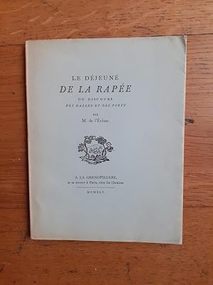 Imagen del vendedor de LE DJEUN DE LA RAPE OU DISCOURS DES HALLES ET DES PORTS. a la venta por Librairie Sainte-Marie