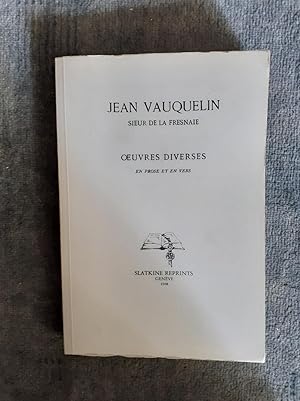 Image du vendeur pour OEUVRES DIVERSES. En prose et en vers. mis en vente par Librairie Sainte-Marie