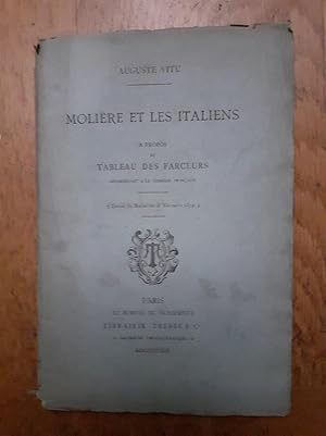 Seller image for MOLIERE ET LES ITALIENS A PROPOS DU TABLEAU DES FARCEURS. for sale by Librairie Sainte-Marie