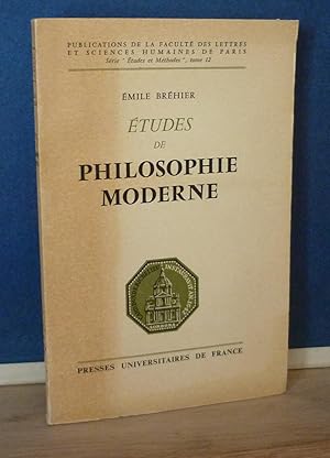 Études de philosophie moderne, Publications de la faculté des lettres et sciences humaines de Par...