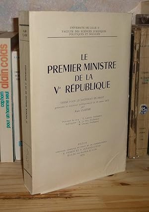 Le premier ministre de la Ve République, thèse pour le doctorat en droit, Paris, 1972.